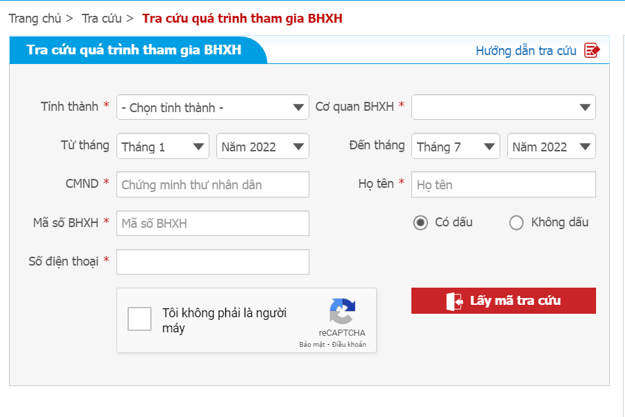 Hướng dẫn tra cứu quá trình đóng Bảo hiểm xã hội online
