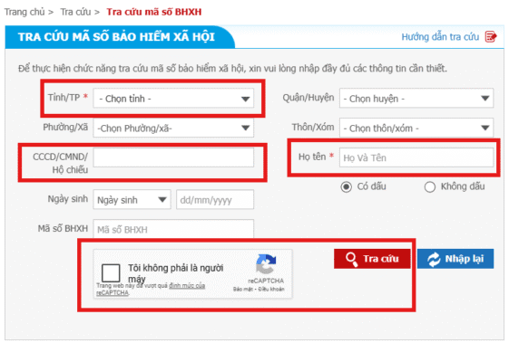 tra cứu mã số bhxh