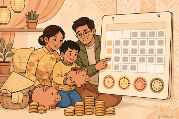 Minh họa gia đình chọn phương thức đóng BHXH tự nguyện linh hoạt