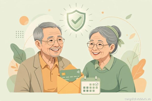 Minh họa vợ chồng cao tuổi nhận trợ cấp hằng tháng theo Điều 23 Luật BHXH 2024