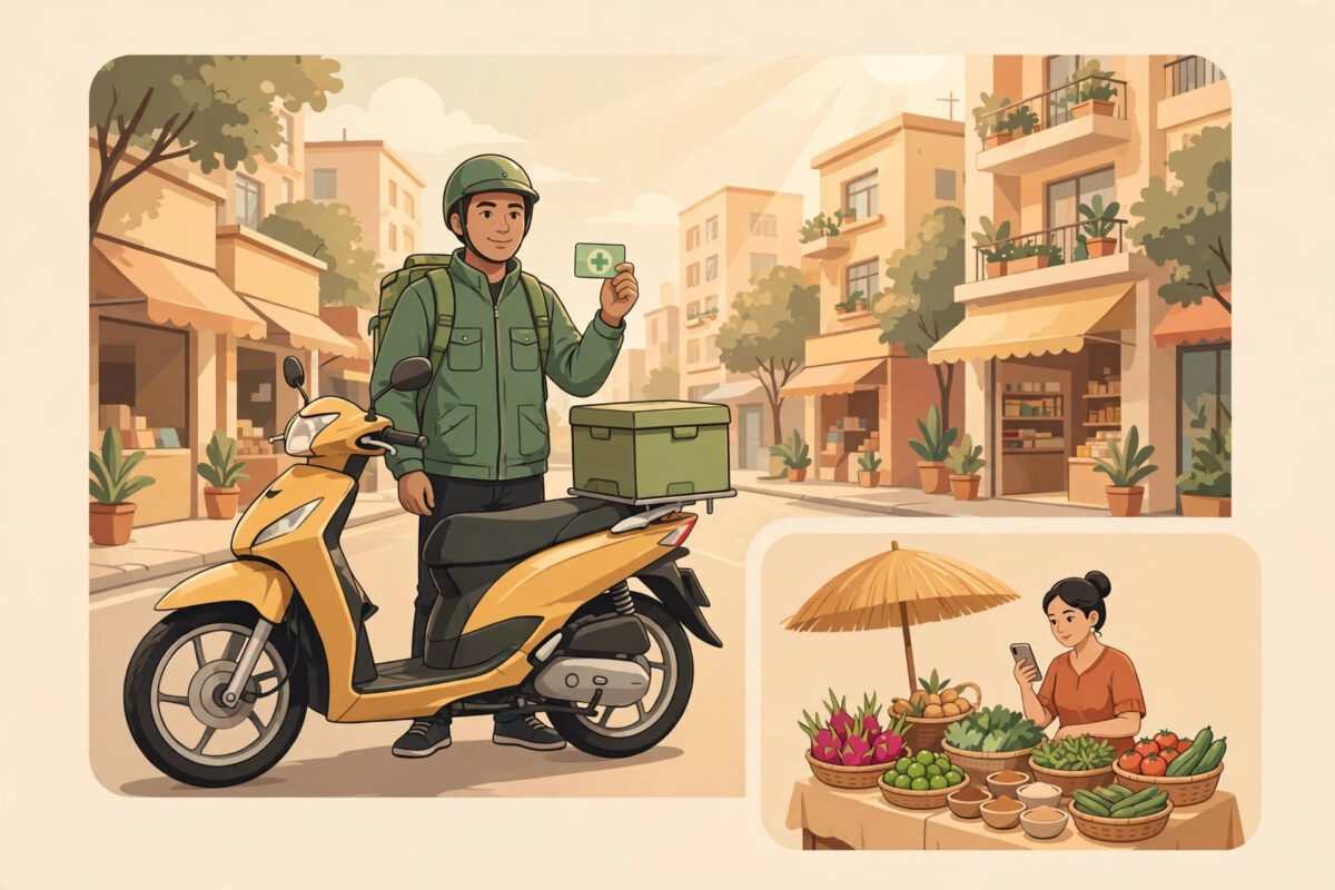 Lao động tự do mua BHYT: tài xế công nghệ và tiểu thương chợ