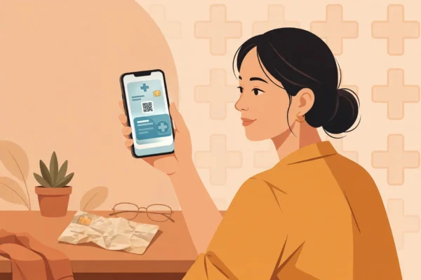 Minh họa: dùng điện thoại hiển thị thẻ BHYT điện tử thay cho thẻ giấy